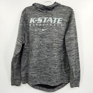 Nike Dri Fit Hoodie Sweatshirt Mens Size Medium Heathered Black K-State Wildcats